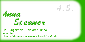 anna stemmer business card